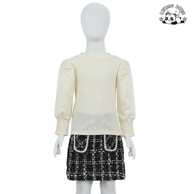 Autumn Arrival Girls Fashion skirt 2-Piece Set Dress Baby Girls Clothing Set for 2-14 Years