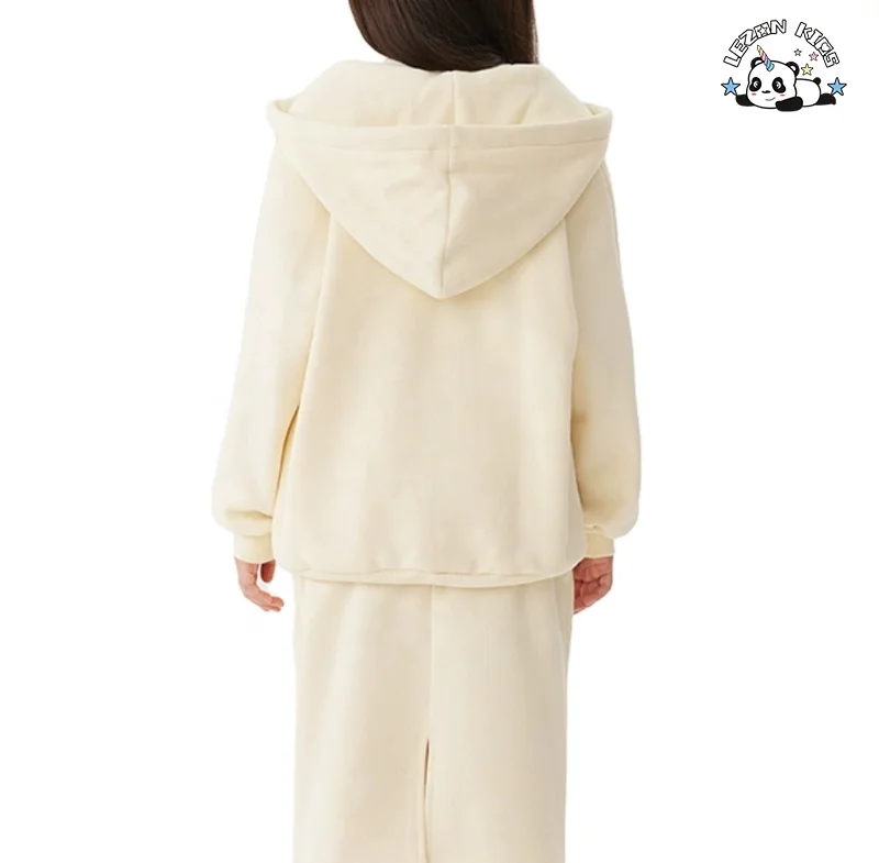 Autumn and Winter New Fashion Kids Casual Plain Hooded Pullover Split Skirt Girls Hoodie & Sweatshirt Set - Product Image