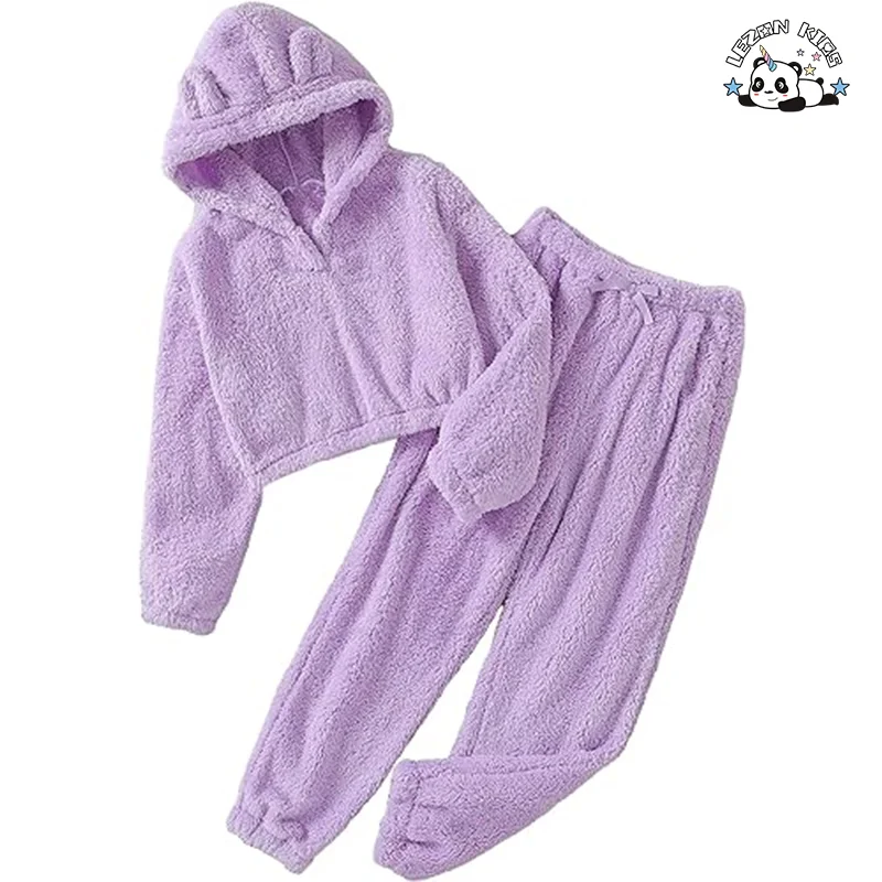 Best New Product of 2024 Cute Animal Long Sleeve Velvet Girls Clothing Sets Girl Outfit Set 2pcs