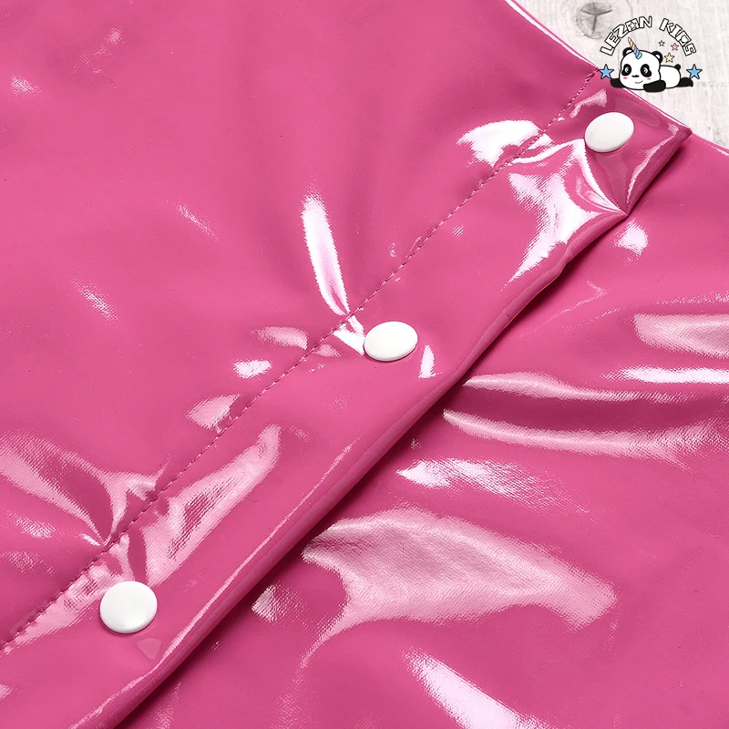 Best Selling Girls Sequined Cartoon Embroidered Short Sleeved Top Leather Stretch Skirt Girls Sets - Product Image