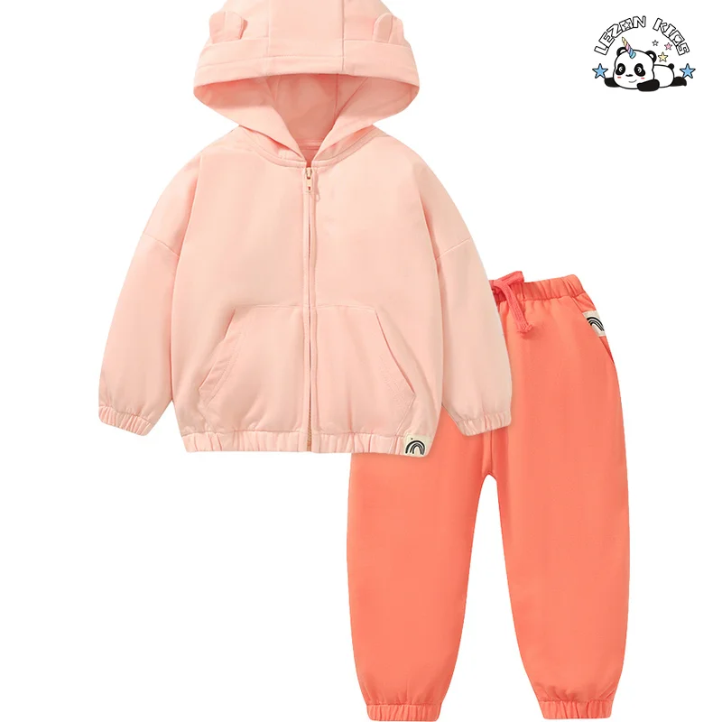 Cheap Factory Price Pure Cotton Hooded Children's Suit Kid's Sweatshirt Girl's Clothing Sets