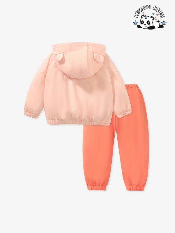 Cheap Factory Price Pure Cotton Hooded Children's Suit Kid's Sweatshirt Girl's Clothing Sets - Product Image