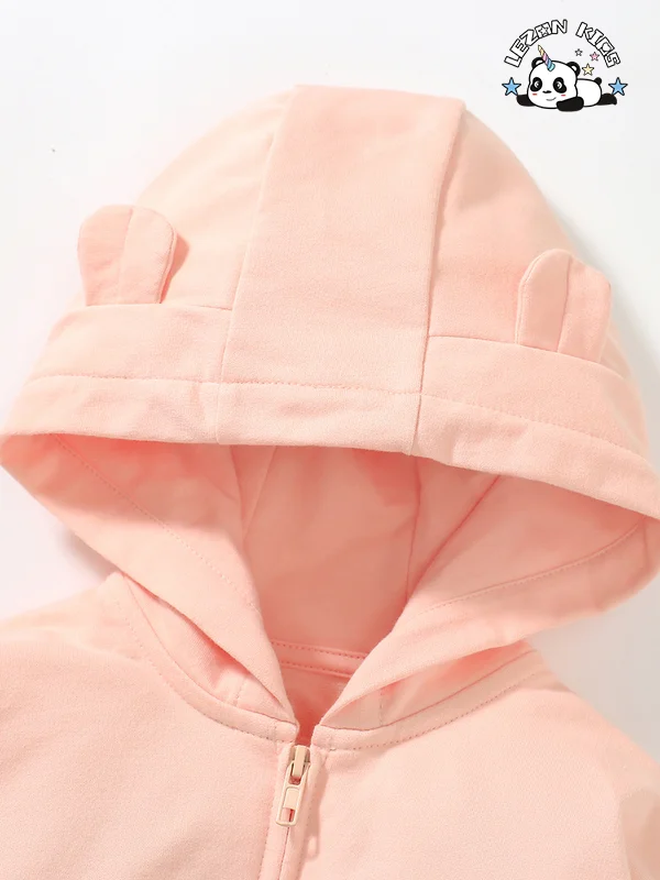 Cheap Factory Price Pure Cotton Hooded Children's Suit Kid's Sweatshirt Girl's Clothing Sets - Product Image
