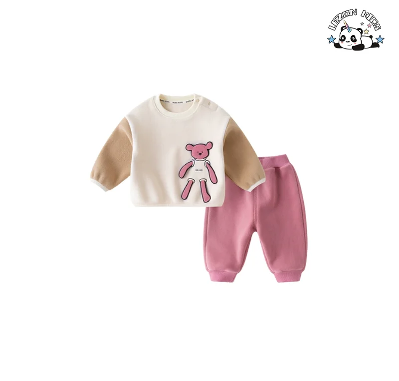 Custom Color Street Wear Children'S Tracksuit  Autumn Kids Girls Soft Fleece Joggers Sets