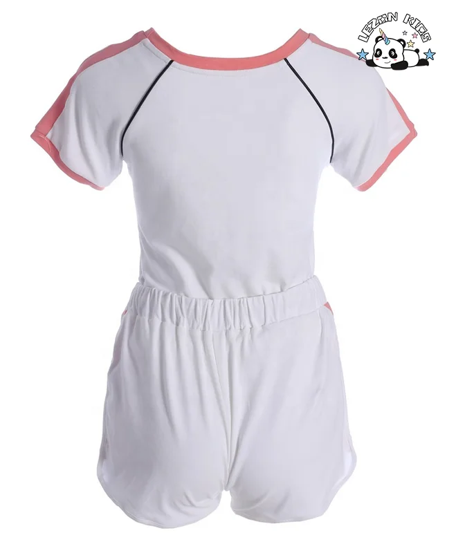 Conjunto de duas peças de roupa de menina com lantejoulas personalizadas, com aplicação de diamante e remendo, conjunto de roupa de verão para meninas - Product Image