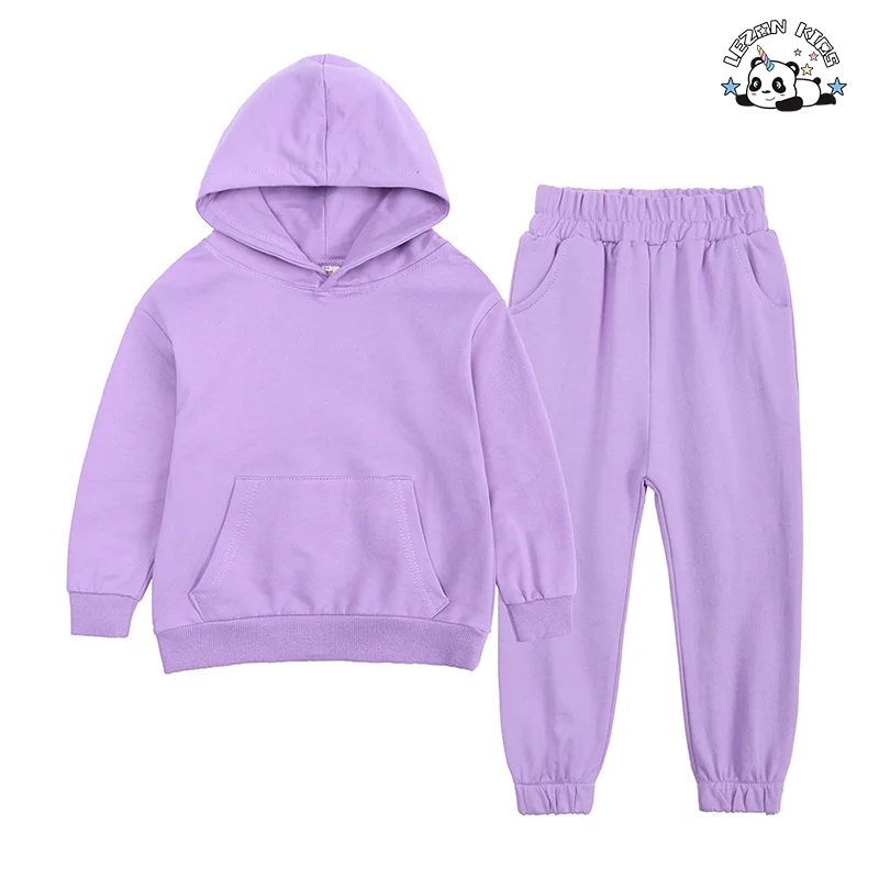 Custom Kids Trendy Clothing Set Children's Fall Winter Hoodie Set Girls Sportswear Set