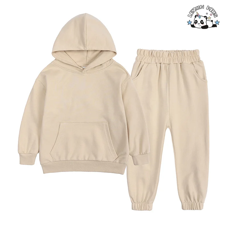 Custom Kids Trendy Clothing Set Children's Fall Winter Hoodie Set Girls Sportswear Set - Product Image