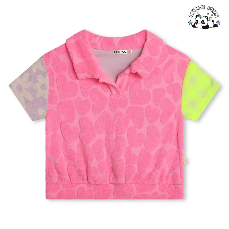 Conjunto de Roupas de Criança Personalizadas de Duas Peças com Tecido Macio e Flocking para Meninas, Roupas Casuais - Product Image