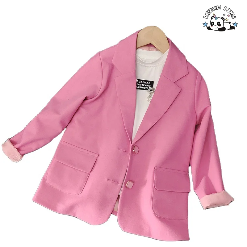 Custom Kids Two-Piece Set Pleated Cotton Blazer Dot Pattern Girls Skirt for 2-14 Year Olds - Product Image