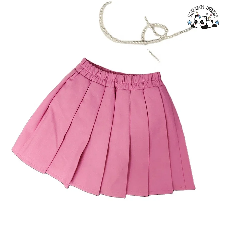 Custom Kids Two-Piece Set Pleated Cotton Blazer Dot Pattern Girls Skirt for 2-14 Year Olds - Product Image