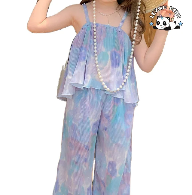 Custom Logo Unisex Tie-Dye Two-Piece Set Casual Summer Cool Knit Coat Long Sleeve Top Pants with Solid Pattern Boutique