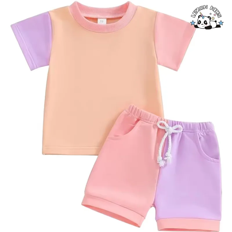 Custom Unisex Toddler Boy Casual Children's Wear T-shirt Trousers 2 Pieces Clothes Sets for Kids - Product Image