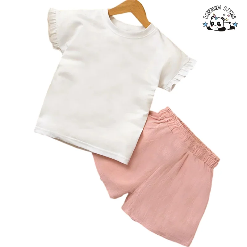 Conjuntos de Roupas Personalizáveis para Meninas com Manga Curta para o Verão - Product Image
