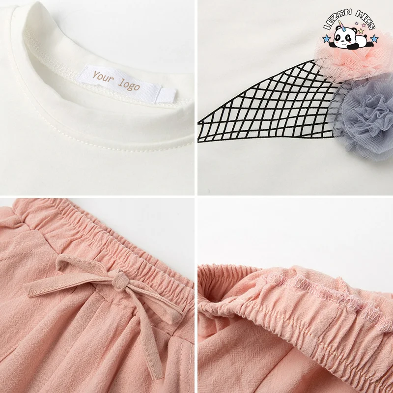 Conjuntos de Roupas Personalizáveis para Meninas com Manga Curta para o Verão - Product Image