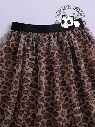 Customizable Fashion Style Leopard Printing T Shirt Set Leopard Skirt Girls Matching Set for Summer - Product Image