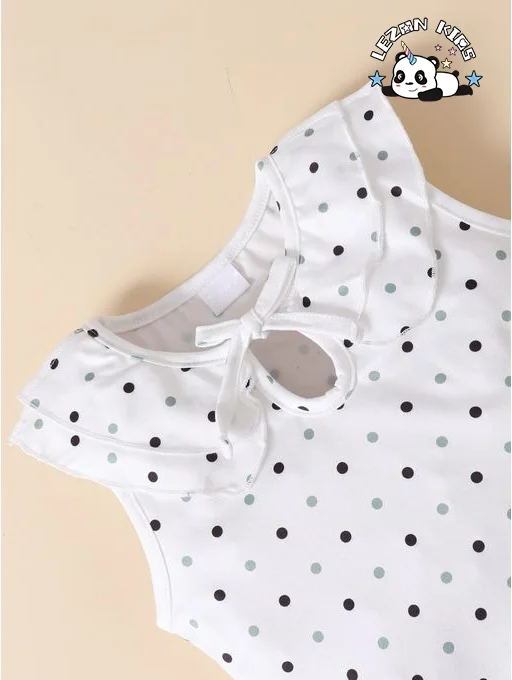 Conjunto de Roupas Personalizáveis para Meninas Crianças Solidas Sem Mangas de Algodão Conjuntos de Calções Diários para Meninas - Product Image