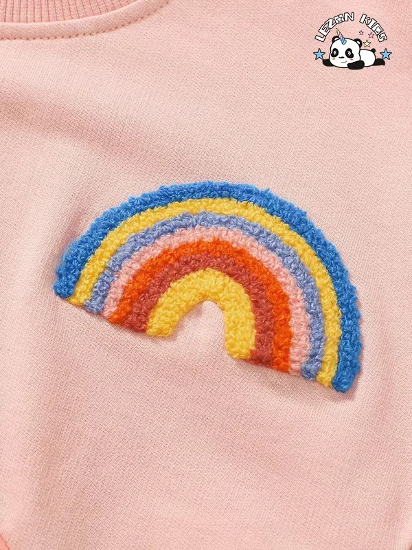 Conjunto de Roupas Personalizáveis para Meninas com Suéter de Manga Longa e Roupas de Trilha - Product Image