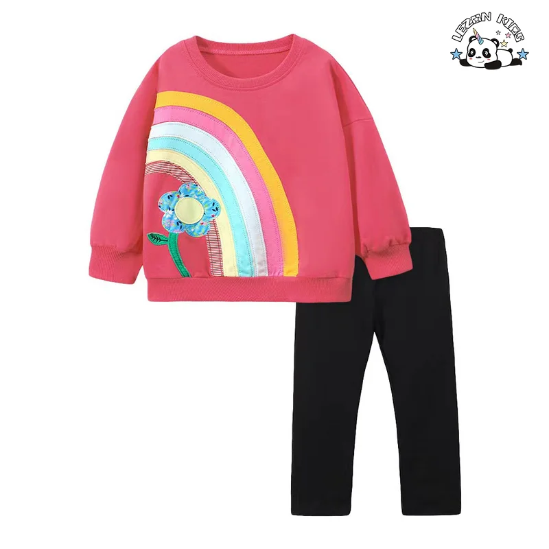 Camisetas Personalizáveis para Crianças Conjuntos de Roupas de Treino Casuais para Meninas
