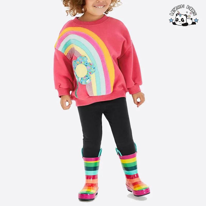 Customizable Kids Sweatshirts Clothing Jogger Sweatsuits Casual Tracksuits Girls Clothing Sets - Product Image