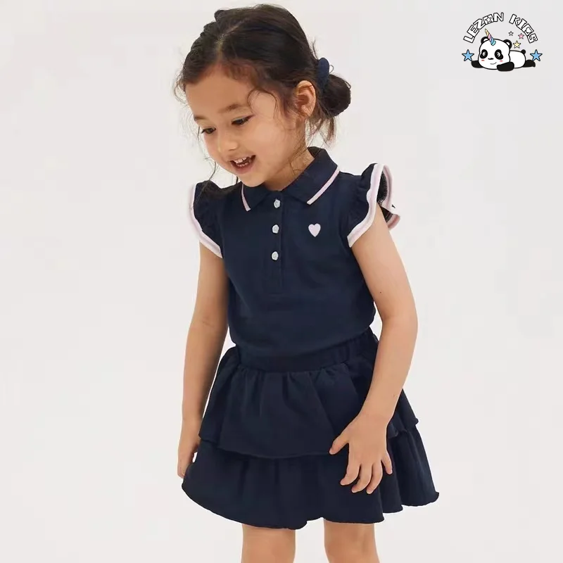 Customizable New Fashion Breathable Sleeveless Short Skirt Boutique Little Girls Summer Clothing Sets - Product Image