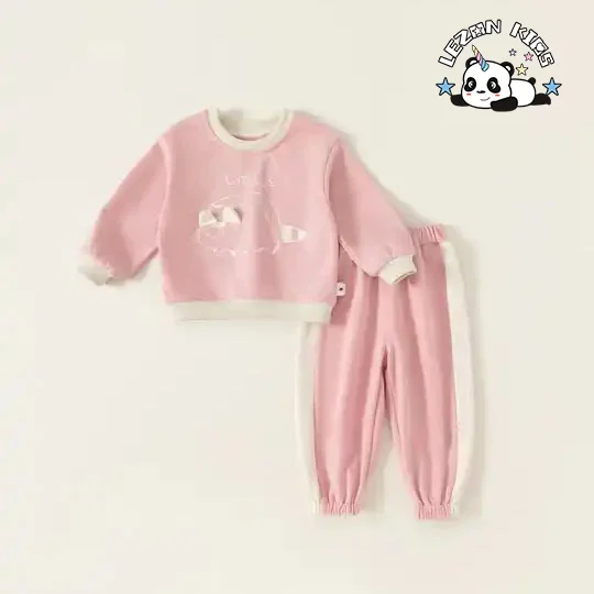 Customizable New Fashion Spring Cute Boutique Little Cat Print Little Girls Clothing Sets for 2 to 14 Years Old - Product Image