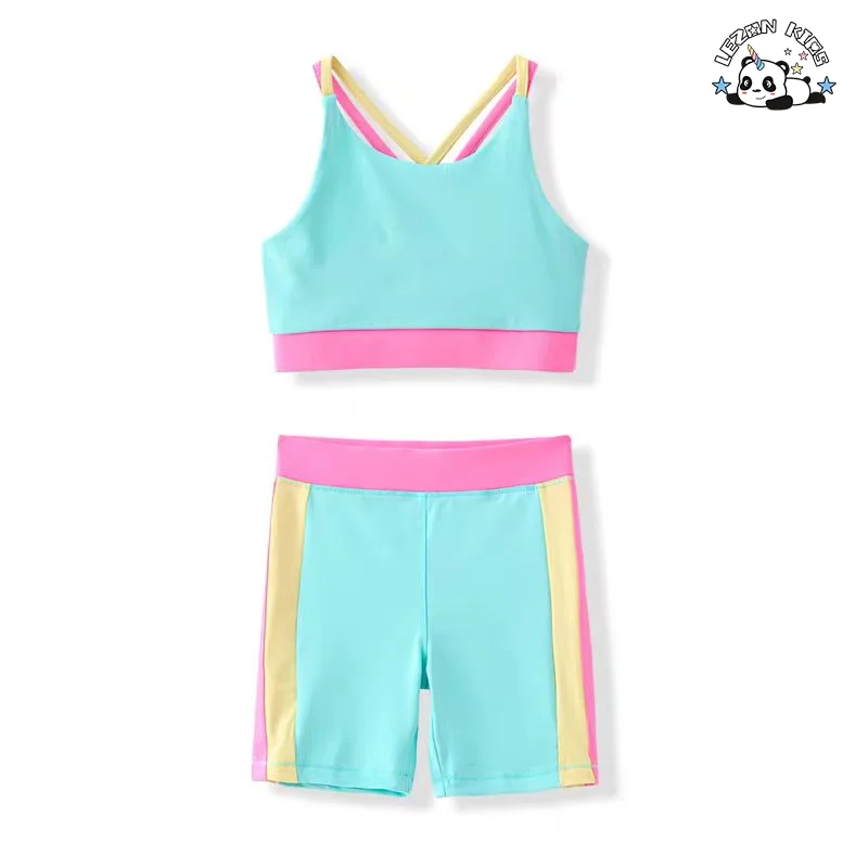 Customizable New Product Explosion Casual Summer 2pc Outfit Little Girls Clothing Sets for Sporting