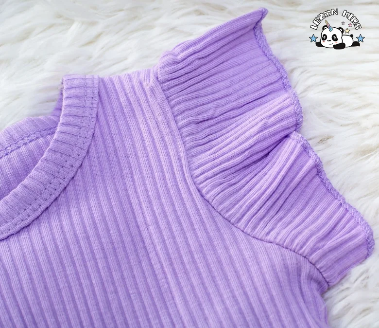 Customizable OEM ODM Summer Children Girls Cotton Top Shirt Sweet Girls Clothing Set - Product Image