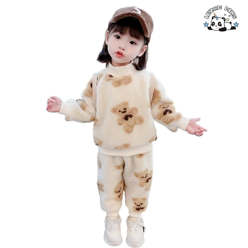 Customizable Sweatpants and Hoodies Tracksuits Teddy Boys Girls Clothes Set Clothing for Winter - Product Image
