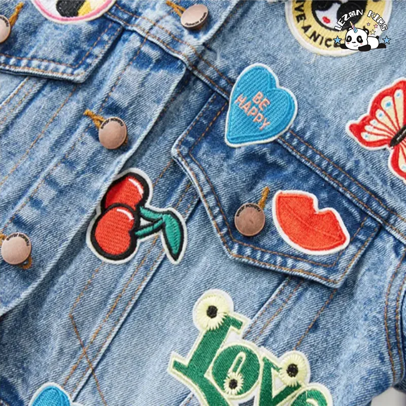 Customizable Teenage Suit Skirt and Denim Jacket Boutique Girl Kids Clothing Sets - Product Image
