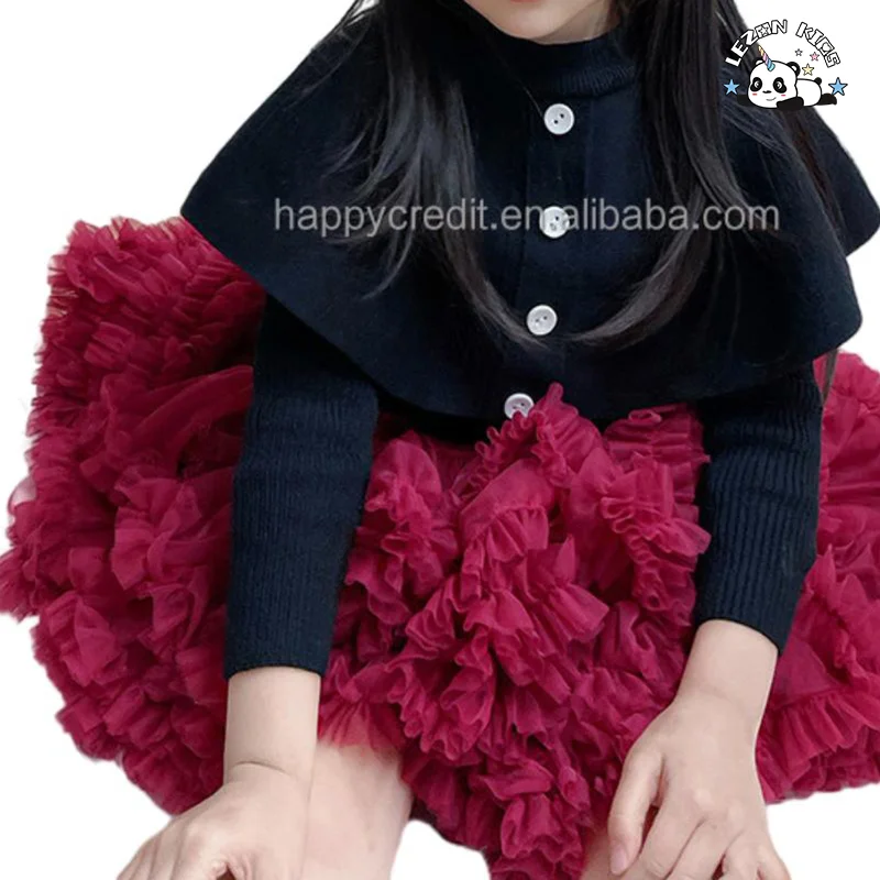 Customizable Wholesale Dance Wear Sweater Tutu Skirt Two Pieces Kids Girls Winter Clothing Sets - Product Image