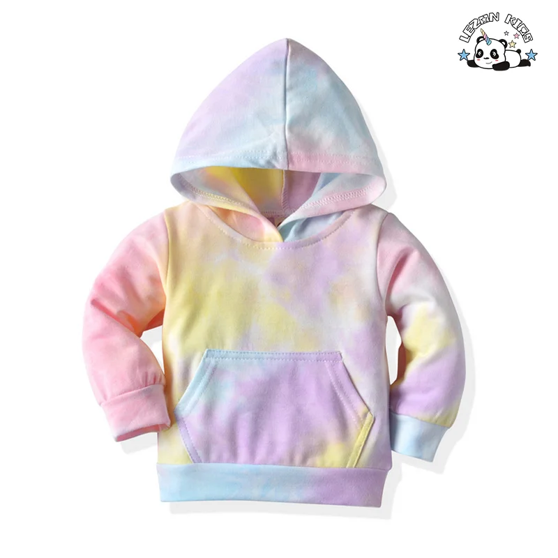 Customizable Winter Autumn Trendy Fashion Tie Dye Hoodie and Joggers Set Tracksuit Kids Girl Fall Clothing - Product Image