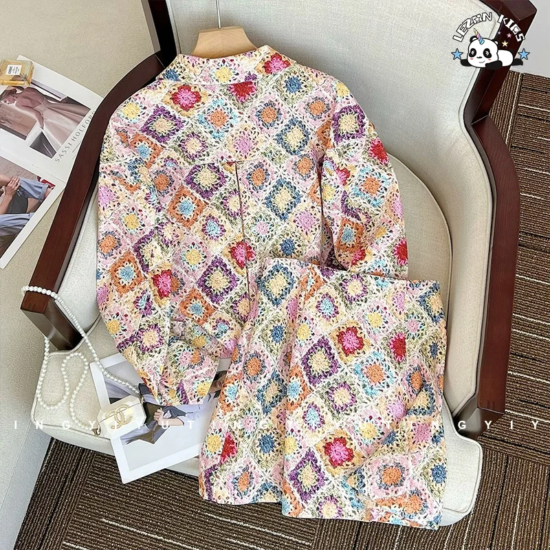 Designer Customized Girls Printed Denim Set Jacket Skirt Two-piece Kids Suits for 2-14Y Girls - Product Image