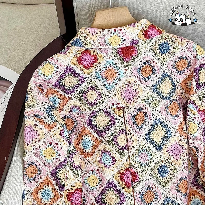 Designer Customized Girls Printed Denim Set Jacket Skirt Two-piece Kids Suits for 2-14Y Girls - Product Image