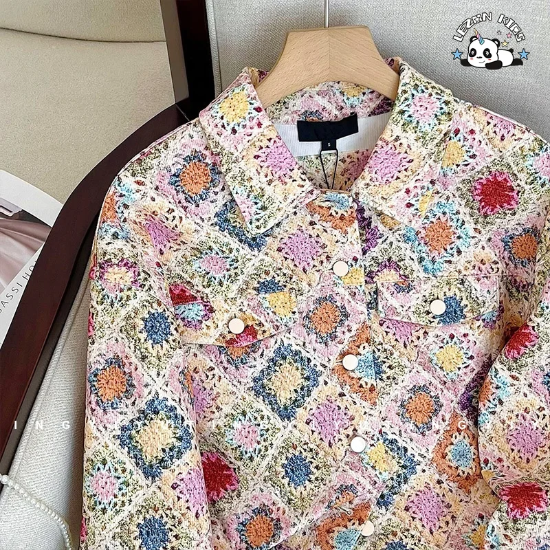 Designer Customized Girls Printed Denim Set Jacket Skirt Two-piece Kids Suits for 2-14Y Girls - Product Image
