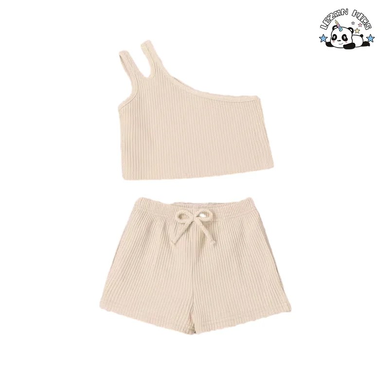Preço Direto da Fábrica Conjuntos de Roupas de Hip Hop para Meninas sem Mangas e Shorts Fofos para Esportes - Product Image