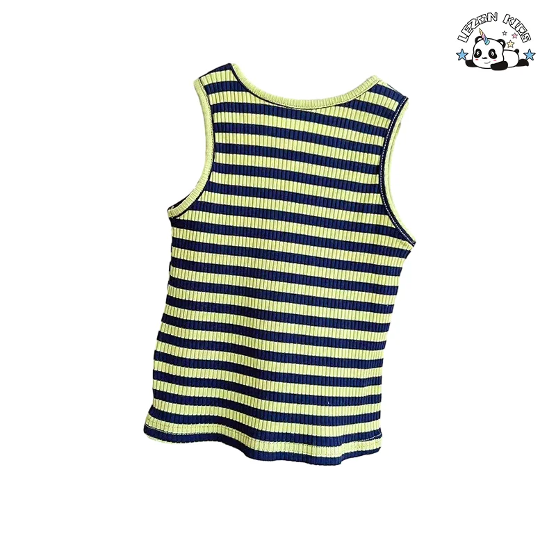 Factory direct price sweet green sleeveless tank top and skirt girls clothing sets girl outfit set 2pcs - Product Image