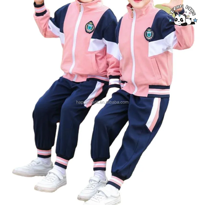Fashion design kids primary preschool school uniform suit custom for boys and girls clothing set - Product Image