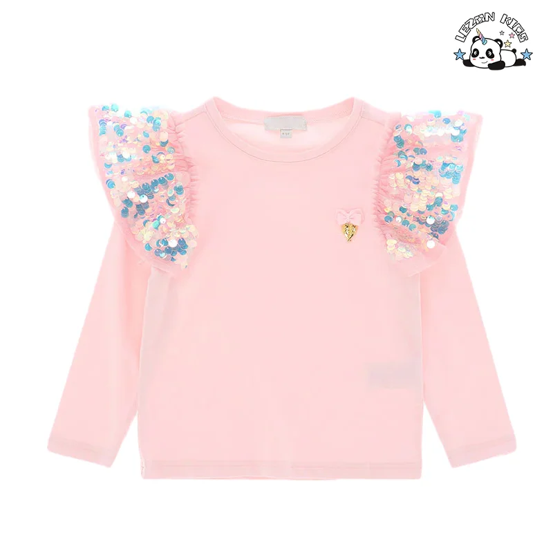 Conjuntos de Princesa de Malha com Lantejoulas ao Estilo Americano Fashionable para Crianças Super Fadas Top e Saia Conjuntos de Roupas para Meninas - Product Image