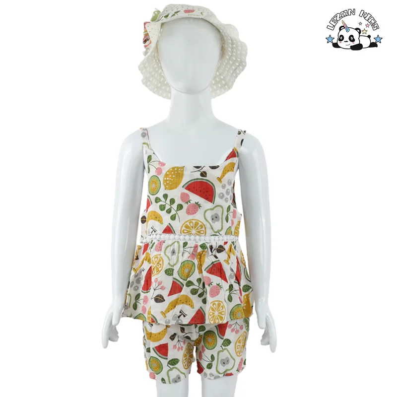 Floral Strap Tops Shorts Outfits Baby Girls Summer Clothes Sleeveless Set Children Clothes  Kids Girls Clothing Set