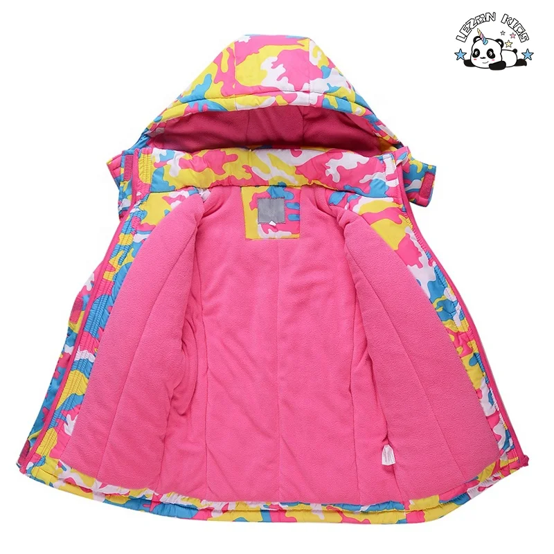 Conjunto de Esqui Infantil Camuflado Impermeável e Quente para Meninas, Jaqueta e Calça, Conjunto de Snowboard de Inverno - Product Image