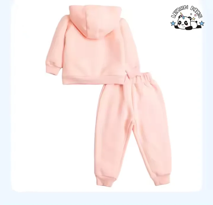 Produtos Infantis Personalizados de Inverno Quente Conjuntos de Moletom com Capuz de Impressão de Animais Fofos para Meninas - Product Image