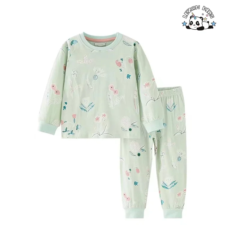 Conjuntos de Roupas Femininas Casuais com Estampa de Padrão de Primavera para Meninas de 2 a 14 Anos