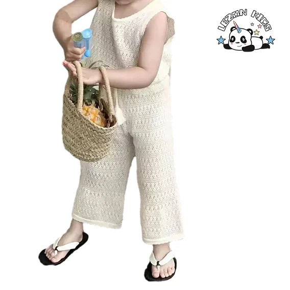 Novo Conjunto de Colete e Calças de Malha para Meninas Verão Conjunto de Roupas de Bebê Menina Fashion - Product Image