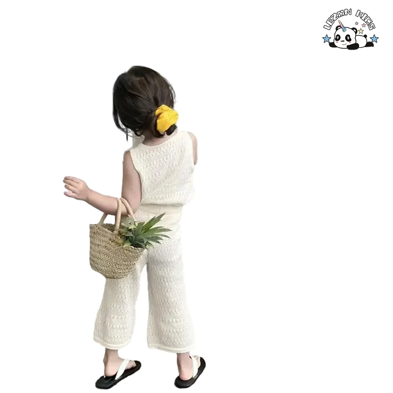 Novo Conjunto de Colete e Calças de Malha para Meninas Verão Conjunto de Roupas de Bebê Menina Fashion - Product Image