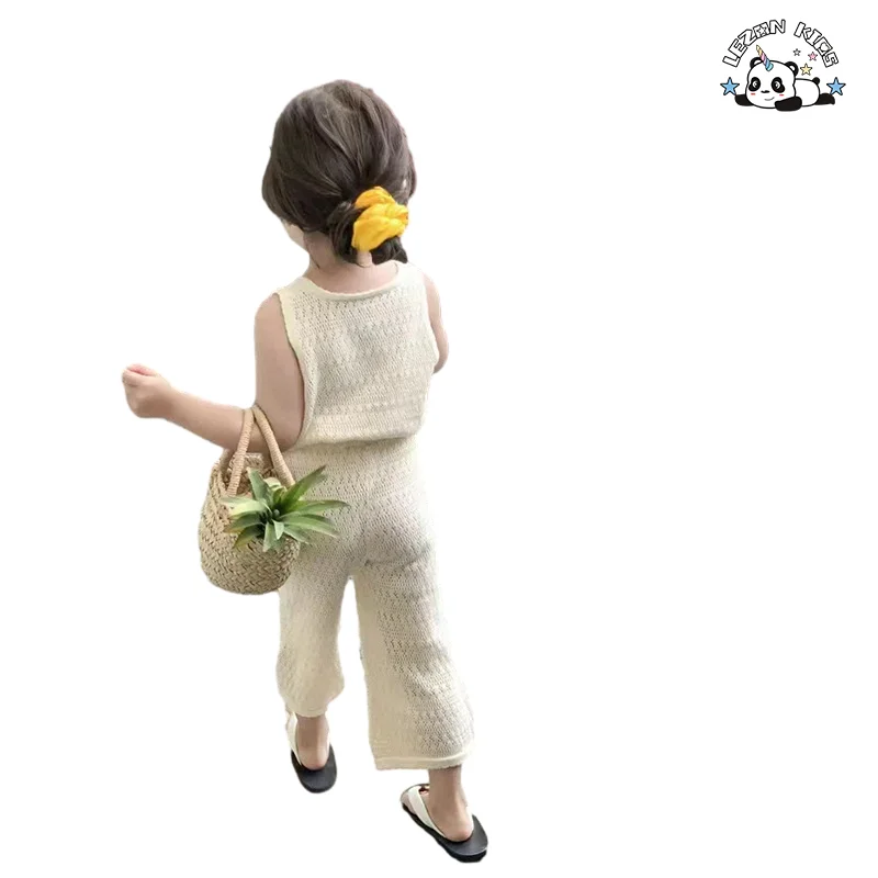 Novo Conjunto de Colete e Calças de Malha para Meninas Verão Conjunto de Roupas de Bebê Menina Fashion - Product Image