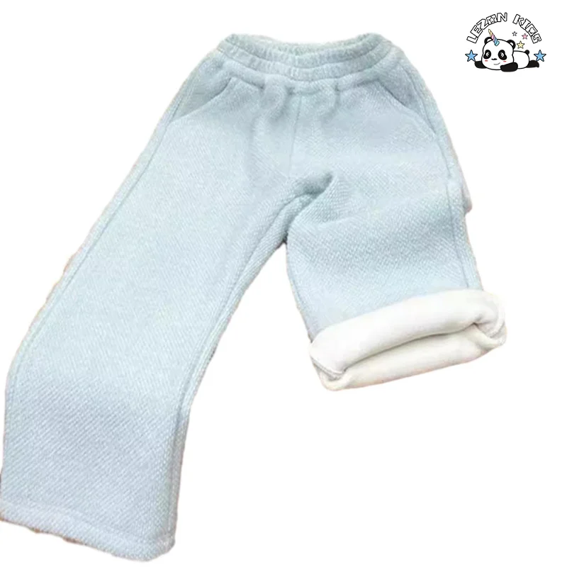 OEM Color Size Customized Children Winter Suit Velvet Wide Leg Pants Clothing Set for 2-14T Girls - Product Image