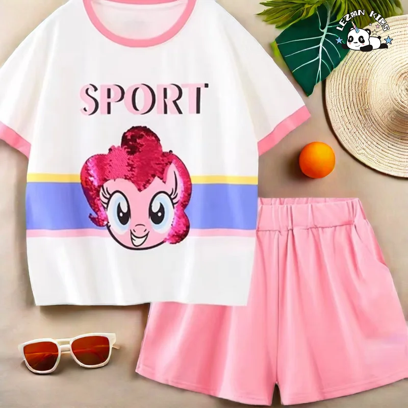 Conjuntos de Roupas de Verão Personalizáveis OEM 100% Algodão para Meninas Pequenas de 2 a 14 Anos - Product Image