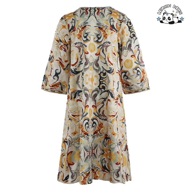 Vestido personalizado OEM para meninas do Oriente Médio Dubai com estampa de estilo étnico árabe - Product Image