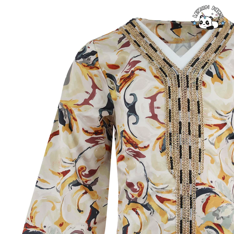 Vestido personalizado OEM para meninas do Oriente Médio Dubai com estampa de estilo étnico árabe - Product Image