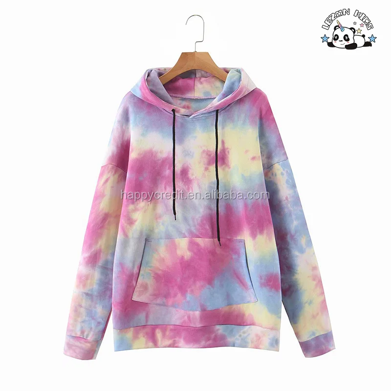 Pink Blue Tie Dye Hoodie Joggers Shorts Pants Set Children Girls Tie Dye Kids Clothing - Product Image